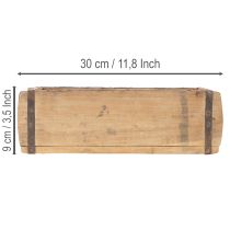 Article Jardinière vintage en bois, forme brique, 30 cm