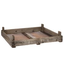 Article Boîte en bois vintage avec grille métallique, style campagnard, passoire à oignons décorative, 75×50×14cm