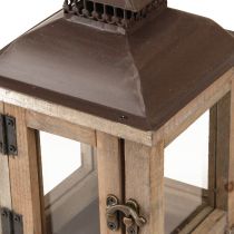 Article Lanterne vintage lanterne en bois marron foncé 15×15cm H26cm