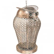 Lanterne Vintage Hibou Lanterne de Jardin Photophore Doré H29cm