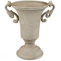 Article Trophée vintage trophée en métal gris avec anse H22,5cm