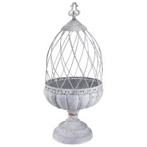 Article Coupe à l'ancienne en métal style cage à oiseaux Gris 26×61cm