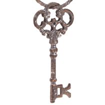 Article Porte-clés décoratif vintage en métal rouille H20,5 cm