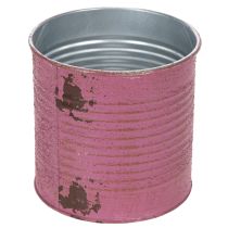 Article Cache-pot vintage en métal rose effet rouille, Ø11 cm, H10,5 cm