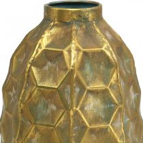 Article Vase vintage vase fleur doré aspect nid d&#39;abeille Ø23cm H39cm