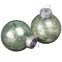 Article Boules de Noël vintage en verre mini en menthe Ø3cm 22 pcs