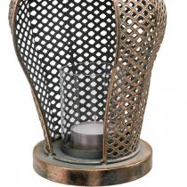 Lanterne Vintage Hibou Lanterne de Jardin Photophore Doré H29cm