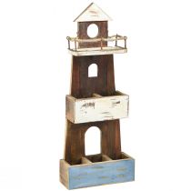 Etagère vintage phare décoratif maritime en bois 30×11,5×75cm