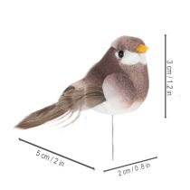 Article Oiseaux décoratifs, décorations artificielles pour le printemps, avec plumage en plastique coloré