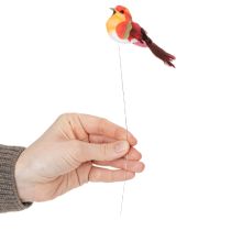 Article Oiseau artificiel en fil de fer pour loisirs créatifs, décoration colorée pour toutes les saisons, 8 cm, lot de 12.
