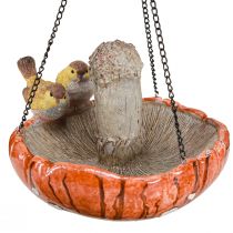 Article Décoration oiseau automne à suspendre champignon avec 2 oiseaux Ø20cm H15cm