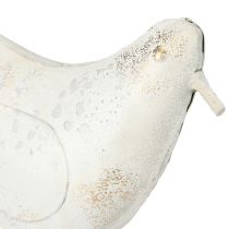 Article Décoration Oiseau Métal Blanc Vintage 29cmx24,5cm