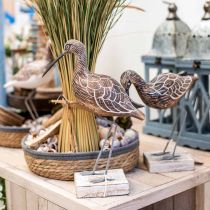 Sculpture d&#39;Oiseau en Bois Décor de Salle de Bain Oiseau d&#39;Eau H22cm