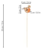Article Tuteurs en bois en forme d'oiseaux pour une décoration créative au printemps et en été, 33 cm, lot de 16