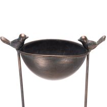 Article Bain d'oiseaux décoratif, coupe à fleurs avec treillis, style rétro, accessoire de jardin élégant, 75 cm