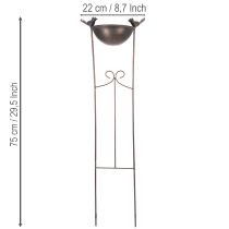 Article Bain d'oiseaux décoratif, coupe à fleurs avec treillis, style rétro, accessoire de jardin élégant, 75 cm