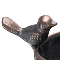 Article Bain d'oiseaux décoratif, coupe à fleurs avec treillis, style rétro, accessoire de jardin élégant, 75 cm