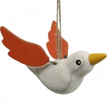 Déco oiseaux bois à suspendre oiseau décoration printanière 10.5cm 6pcs
