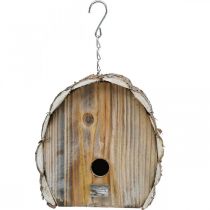 Article Nichoir décoratif nichoir maison d&#39;oiseau décor de jardin en bois blanc naturel délavé H22cm W21cm