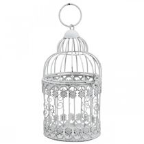 Article Déco volière shabby blanc cage à oiseaux décoration métal Ø10cm H17cm