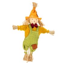 Article Figurine d'épouvantail en tissu sur tige 60 cm pour décoration d'automne