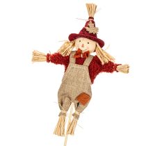 Article Figurine d'épouvantail en tissu sur tige 60 cm pour décoration d'automne
