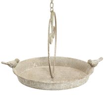 Article Bain d'oiseaux en métal avec coeur à suspendre antique Ø21,5cm