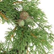 Couronne de genévrier artificielle, couronne décorative genévrier, cônes Ø25cm