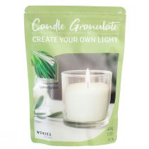 Article Bougie en granulés de cire, mèche de sable, parfum citronnelle 400g