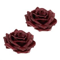 Cire rose rouge foncé Ø10cm 6pcs