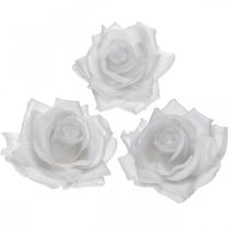 Article Cire rose blanche Ø10cm Fleur artificielle cirée 6pcs