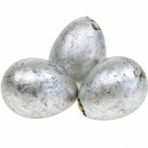 Oeuf de caille décoration argent vide 3cm décoration Pâques 50p