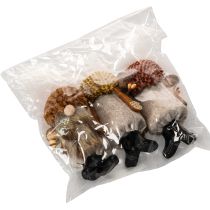 Article Set de 3 figurines lutins avec barbe et bonnet en feutre, 10 cm, multicolore pour décoration intérieure