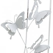 Papillon Suspension Art Spring Déco Murale Métal Shabby Chic Blanc Argent H47.5cm