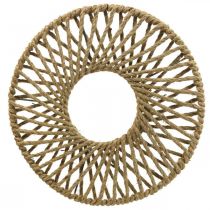 Décoration murale style bohème, anneau décoratif ruban de jute Ø38cm
