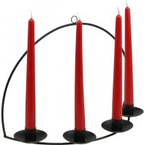 Article Chandelier mural noir en métal pour 4 bougies, 35×24 cm