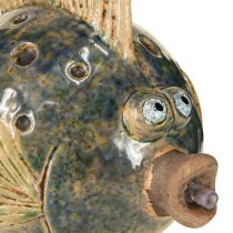 Article Figurine Gargouille Poisson en céramique Bleu Marron 20×11×13,5cm