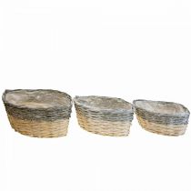 Article Panier en osier à planter Jardinière L29/33/38cm lot de 3