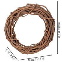 Article Couronne en osier naturel 40 cm pour créations florales