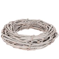 Article Couronne en branches de saule blanchies 40 cm