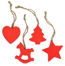 Article Pendentif de Noël mix rouge 34 pcs