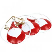 Article Décoration de Noël gnome Père Noël métal Ø16cm 3pcs