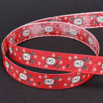 Article Ruban de Noël avec renne décoratif rouge 15 mm 18 m