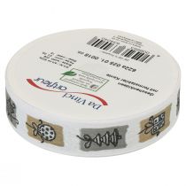 Article Ruban de Noël Ruban Gris Noël 25mm 18m