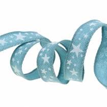 Jute avec motif étoile bleu 15mm 15m