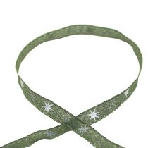 Ruban de Noël étoiles ruban cadeau vert argent 15mm 20m