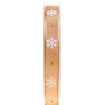 Ruban de Noël avec flocon de neige orange 15mm 20m