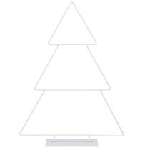 Article Sapin de Noël en métal blanc à poser et à décorer 41cm