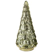 Article Sapin de Noël avec éclairage LED vintage vert doré 38cm