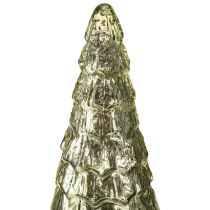 Article Sapin de Noël avec éclairage LED vintage vert doré 38cm